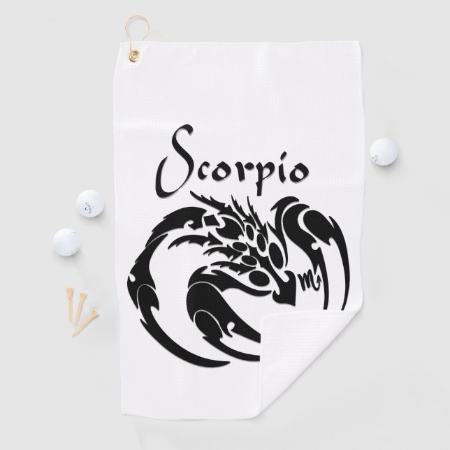 Scorpio Zodiac Symbol und Zeichen Golfhandtuch (Insitu)