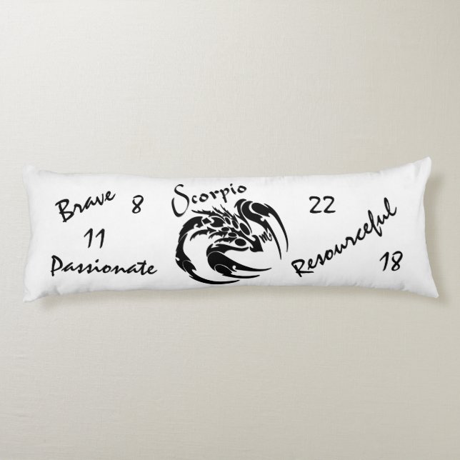 Scorpio Zodiac Symbol und Zeichen Seitenschläferkissen (Rückseite)
