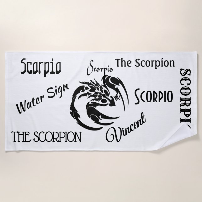 Scorpio Zodiac Symbol und Zeichen Strandtuch (Vorderseite)