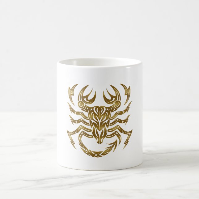 Scorpio Zodiac - Tribal Gold Kaffeetasse (Mittel)