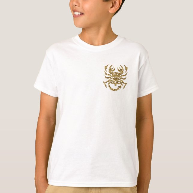 Scorpio Zodiac - Tribal Gold T-Shirt (Vorderseite)