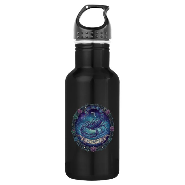 Scorpio Zodiac Water Bottle Edelstahlflasche (Vorderseite)