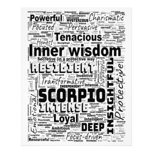 Scorpio Zodiac Word Cloud Inspiration Glossy Fotodruck