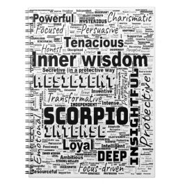 Scorpio Zodiac Word Cloud Inspiration Notebook Notizblock