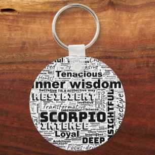 Scorpio Zodiac Word Cloud Inspiration Schlüsselanh Schlüsselanhänger