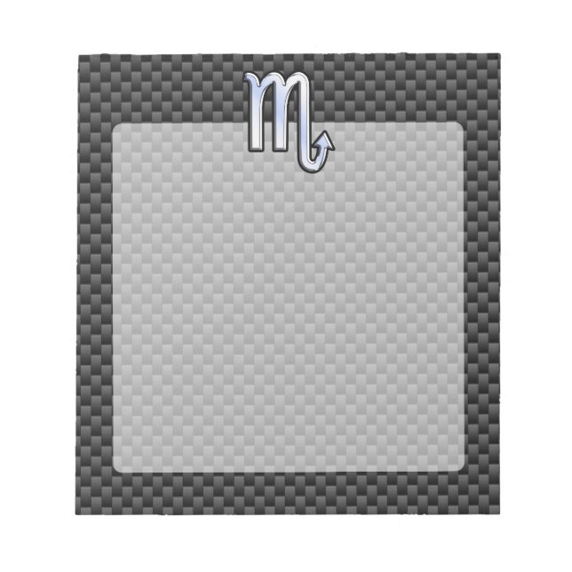 Scorpio Zodiac-Zeichen auf Carbon Fibre Dekoration Notizblock (Vorderseite)