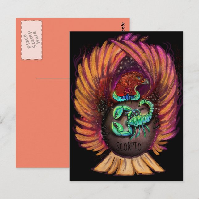 Scorpio Zodiac-Zeichen Postkarte (Vorne/Hinten)
