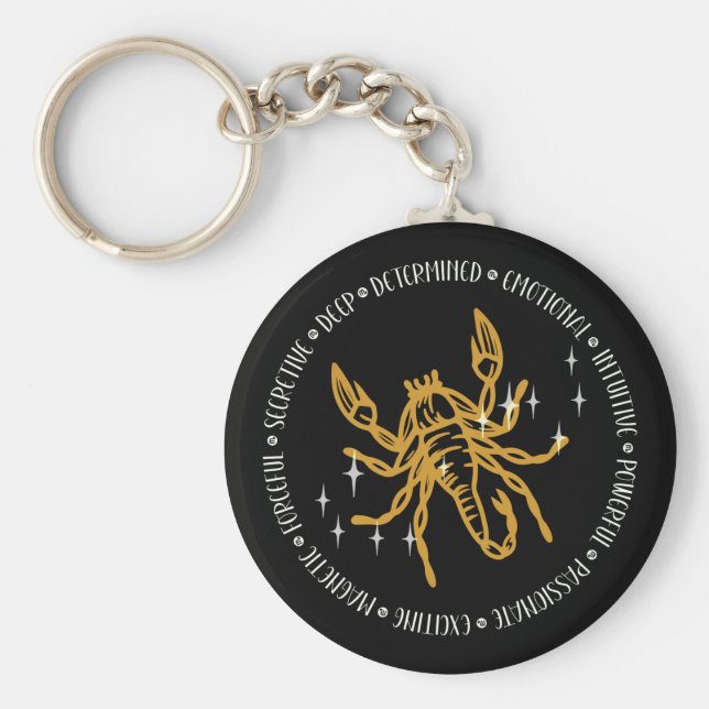 Scorpio Zodiac Zeichen: Symbol, Sternbild, Info Schlüsselanhänger (Vorne)