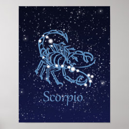 Scorpio Zodiac Zeichen und Konstellation Poster