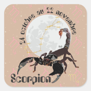 Scorpion 24 octobre au 22 novembre Autocollant Quadratischer Aufkleber