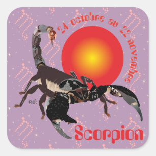 Scorpion 24 octobre au 22 novembre Autocollant Quadratischer Aufkleber