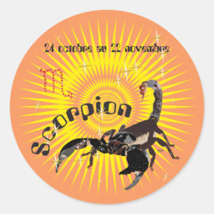Scorpion 24 octobre au 22 novembre Autocollant Runder Aufkleber