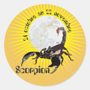 Scorpion 24 octobre au 22 novembre Autocollant Runder Aufkleber