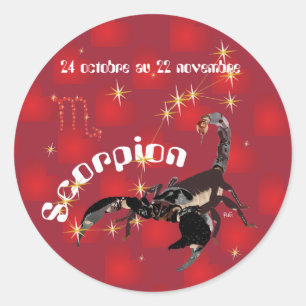 Scorpion 24 octobre au 22 novembre Autocollant Runder Aufkleber