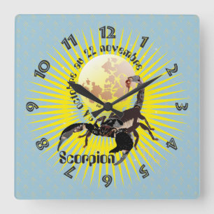 Scorpion 24 octobre au 22 novembre Horloge Quadratische Wanduhr