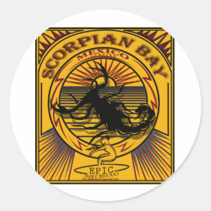 SCORPION BAY BAJA MEXICO SURFEN RUNDER AUFKLEBER