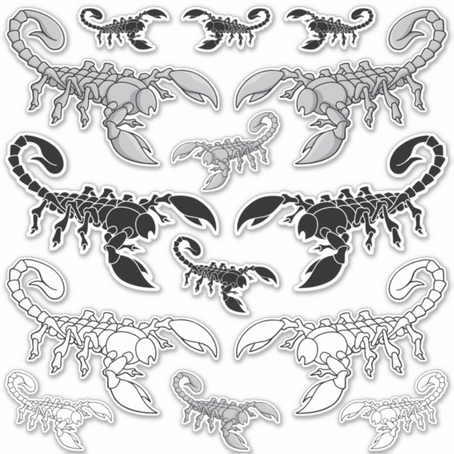 Scorpion Icon Sticker-Set Aufkleber (Vorderseite)