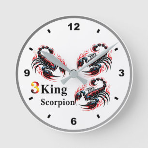 Scorpion King Clock Runde Wanduhr