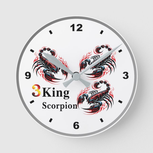 Scorpion King Clock Runde Wanduhr (Vorderseite)