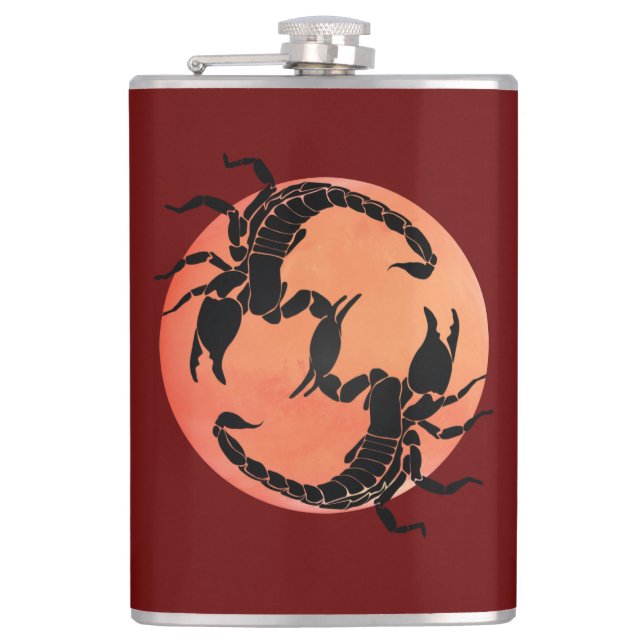 Scorpion Tribal Graphic Design Flachmann (Vorderseite)