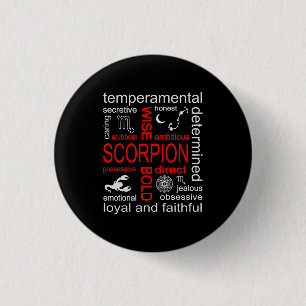 Scorpion Zodiac Sign Button
