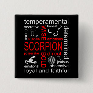 Scorpion Zodiac Sign Button