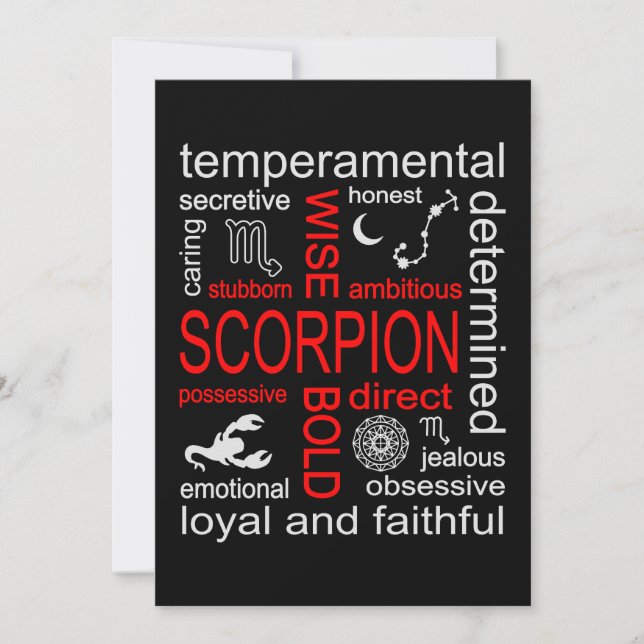 Scorpion Zodiac Sign Einladung (Vorderseite)