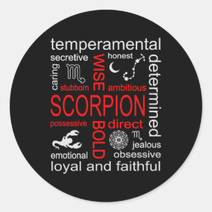 Scorpion Zodiac Sign Runder Aufkleber