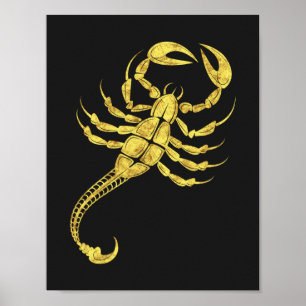 Scorpion Zodiac Sign Stamm Tattoo Illustration Poster