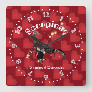 Scorpione 24 ottobre al 22 novembre Orologio Quadratische Wanduhr