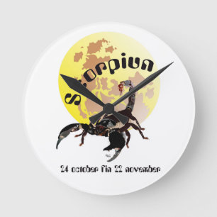 Scorpiun 24. Oktober fin 22 november Runde Wanduhr