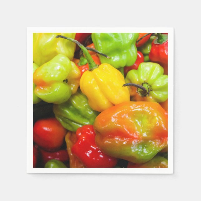 Scotch Bonnet Chili Paprikaschoten Serviette (Vorderseite)