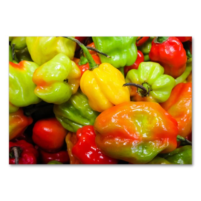 Scotch Bonnet Peppers Tischnummer (Vorderseite)