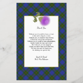 Scotch Clan Tartan Wedding Gedicht Danke Scroll Flyer