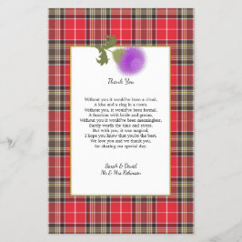 Scotch Clan Tartan Wedding Gedicht Danke Scroll Flyer