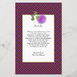 Scotch Clan Tartan Wedding Gedicht Danke Scroll Flyer