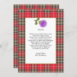 Scotch Clan Tartan Wedding Gedicht Vielen Dank Einladung