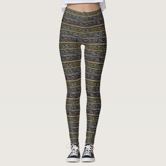 Scotch Irish Celtic Design Stripe Print Leggings (Vorderseite)