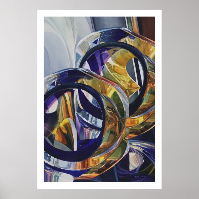 "Scotch on Rocks" Art Glass Wasserfarbe Poster (Vorne)