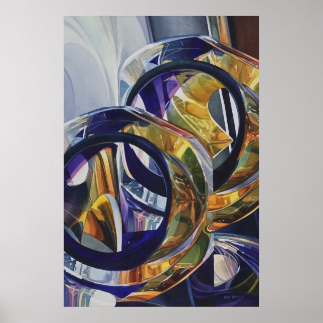 "Scotch on Rocks" Art Glass Wasserfarbe Poster (Vorne)