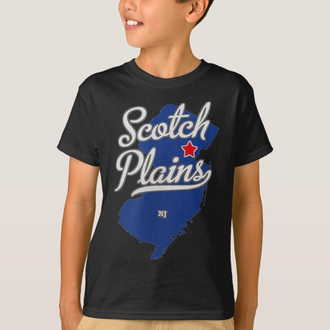 Scotch Plains New Jersey Nj Map  T-Shirt (Vorderseite)