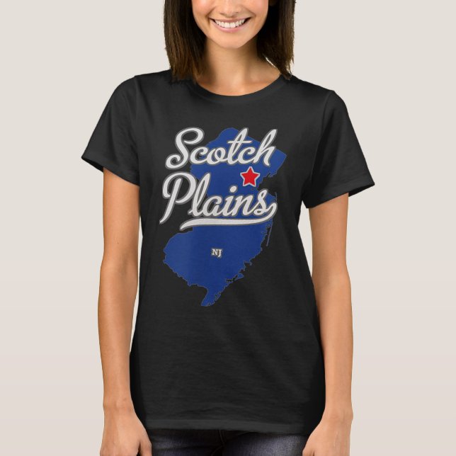 Scotch Plains New Jersey Nj Map  T-Shirt (Vorderseite)