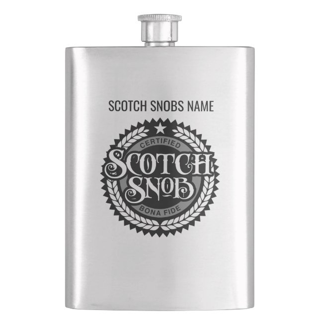 Scotch Snob - lustiger Whiskey-Drinker Flachmann (Vorderseite)