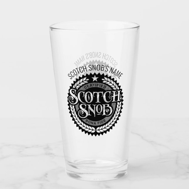 Scotch Snob - lustiger Whiskey-Drinker Glas (Vorderseite)