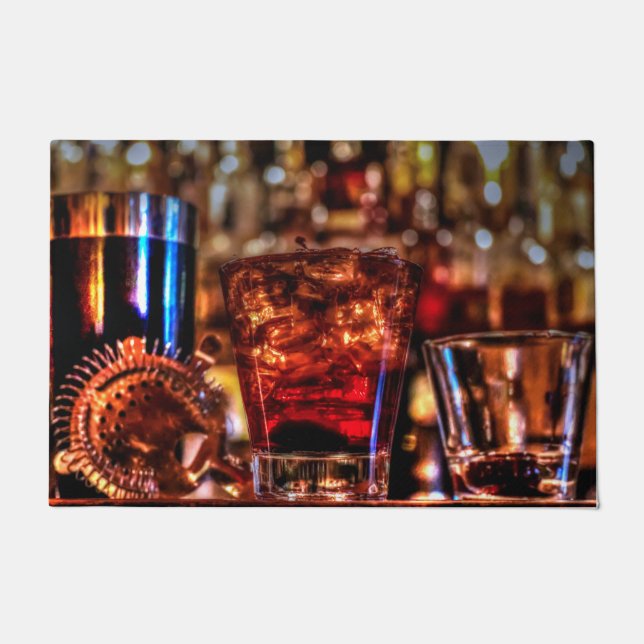 Scotch Whiskey Cocktail Drinks Fußmatte (Vorderseite)