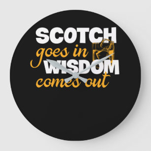 Scotch Whisky kommt in Weisheit heraus Große Wanduhr