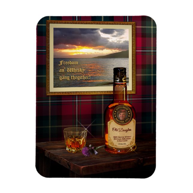 Scotch Whisky Magnet mit Text und Bild (Vertikal)