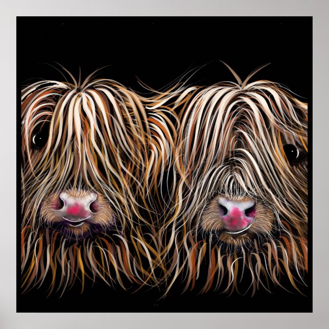 SCoTiSH HigHLaND CoW ' BiLL & TeD ' von SHiRLeY Poster (Vorne)