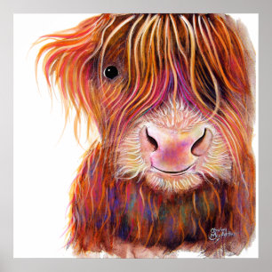 SCoTiSH HigHLaND CoW ' THe KiD 2 ' von SHiRLeY Mac Poster