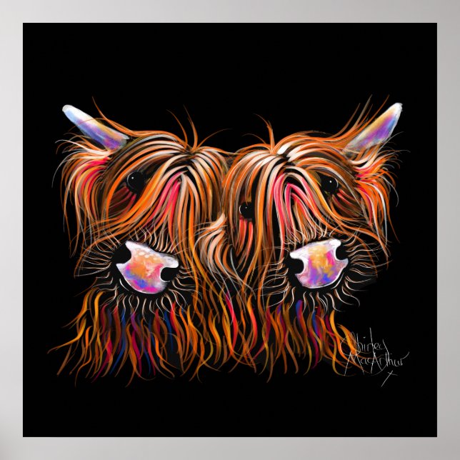 SCoTiSH HigHLaND CoW ' THe LoVeLieS ' von SHiRLeY Poster (Vorne)